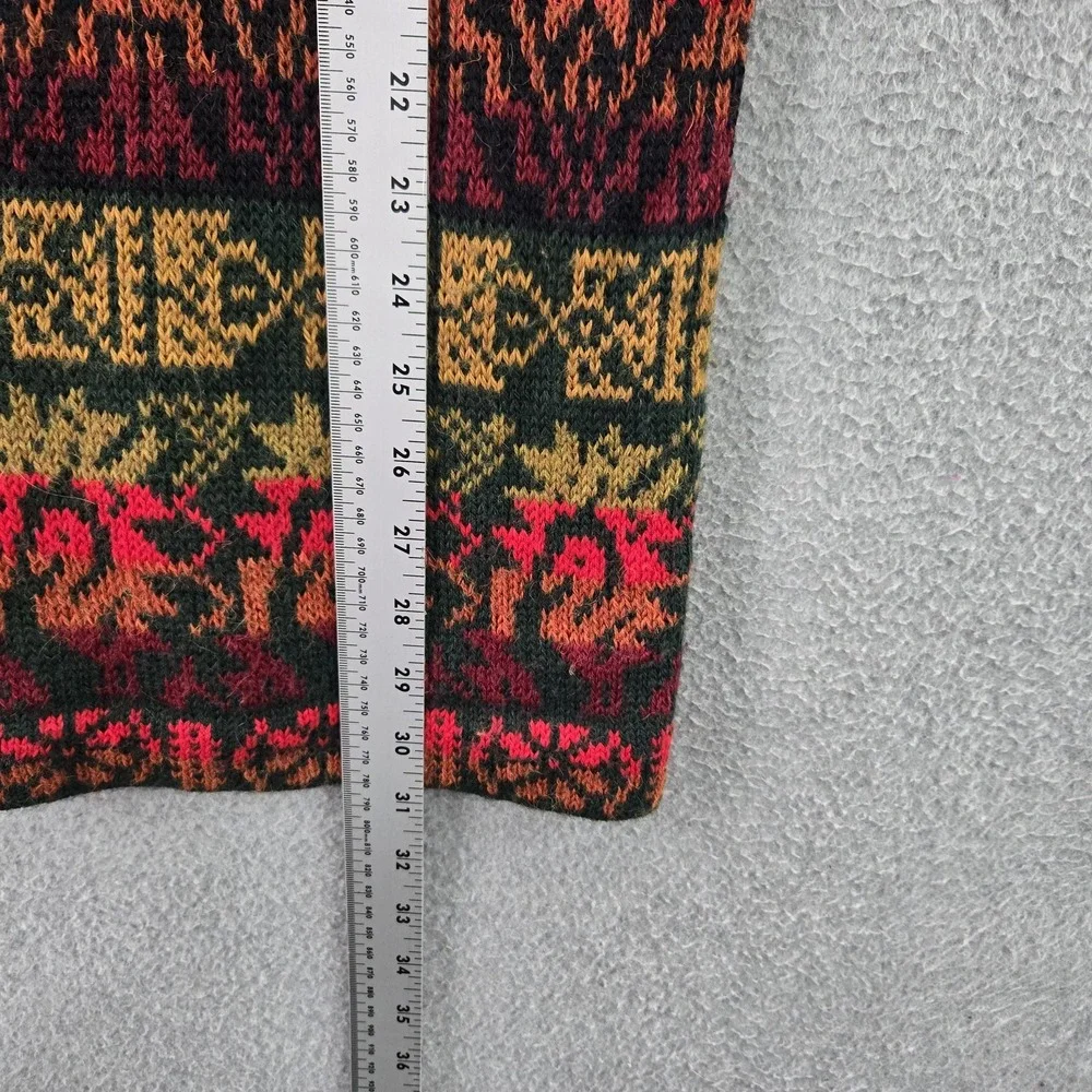 The Alpaca Connection‎ Women Cardigan XL Red Aztec Geometric Alpaca Y2K